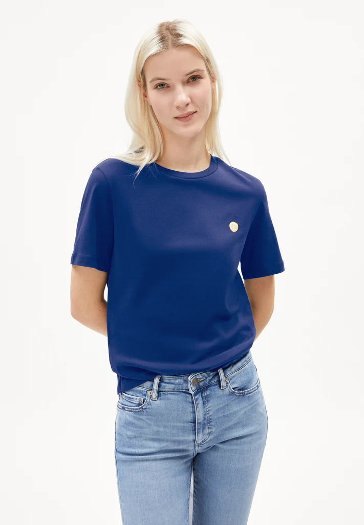 Armedangels LUALAA ICONS T-Shirt aus Bio-Baumwolle blue noon-yellow Armedangels LUALAA ICONS T-Shirt aus Bio-Baumwolle blue noon-yellow