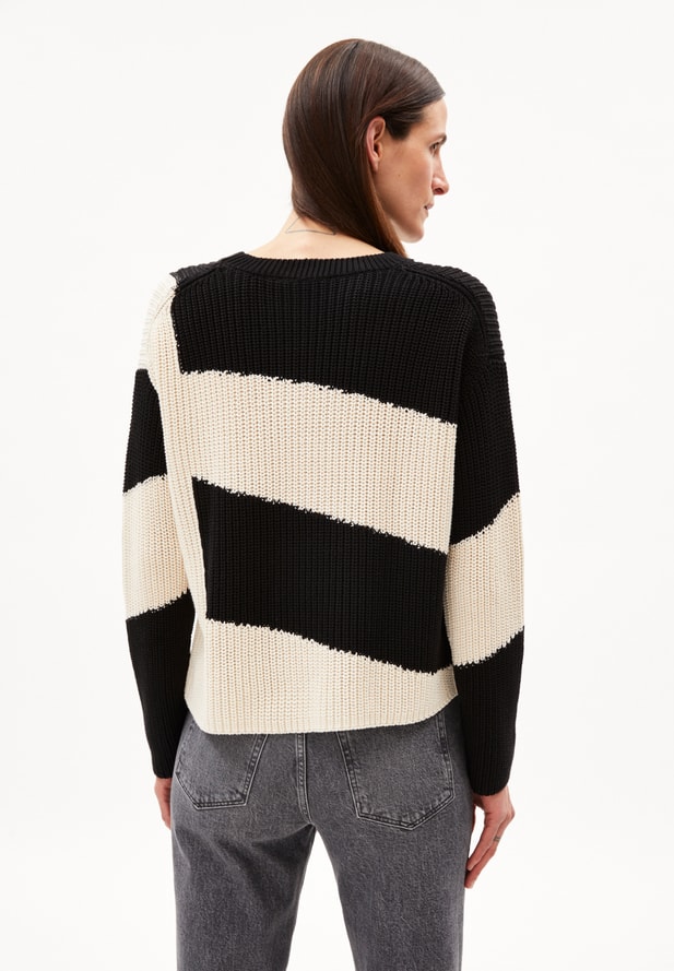 Armedangels NURIAAS BLOCKSTRIPES Pullover Loose Fit aus Bio-Baumwolle undyed black Armedangels NURIAAS BLOCKSTRIPES Pullover Loose Fit aus Bio-Baumwolle undyed black