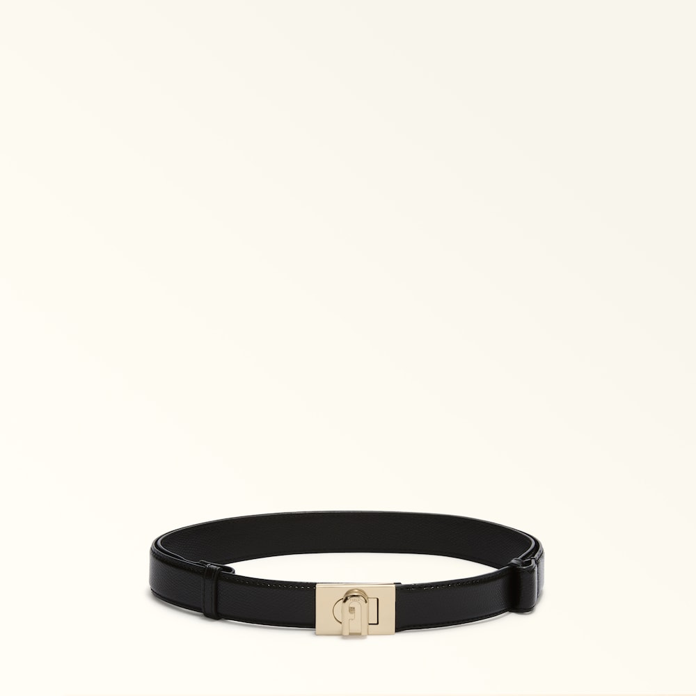 Furla 1927 Verstellbarer Gürtel aus Leder in schwarz