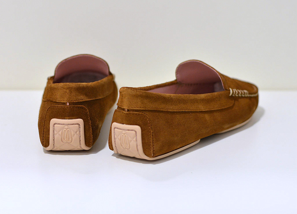 Pretty Ballerinas Josephine  Microtina Loafer aus Verloursleder cognac