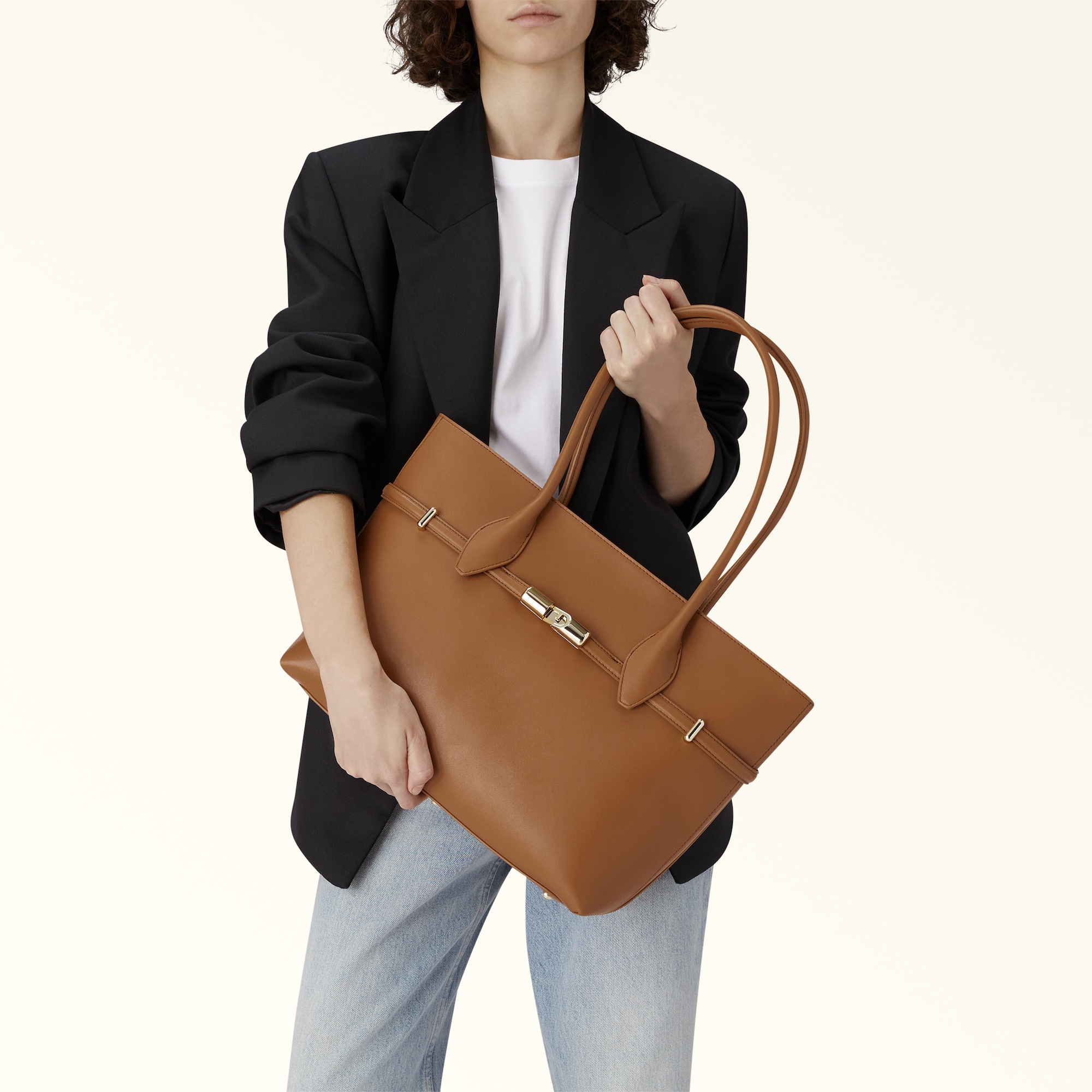 Furla Goccia Tote-bag L in brandy / VITELLO SIDNEY Furla Goccia Tote-bag L in brandy / VITELLO SIDNEY