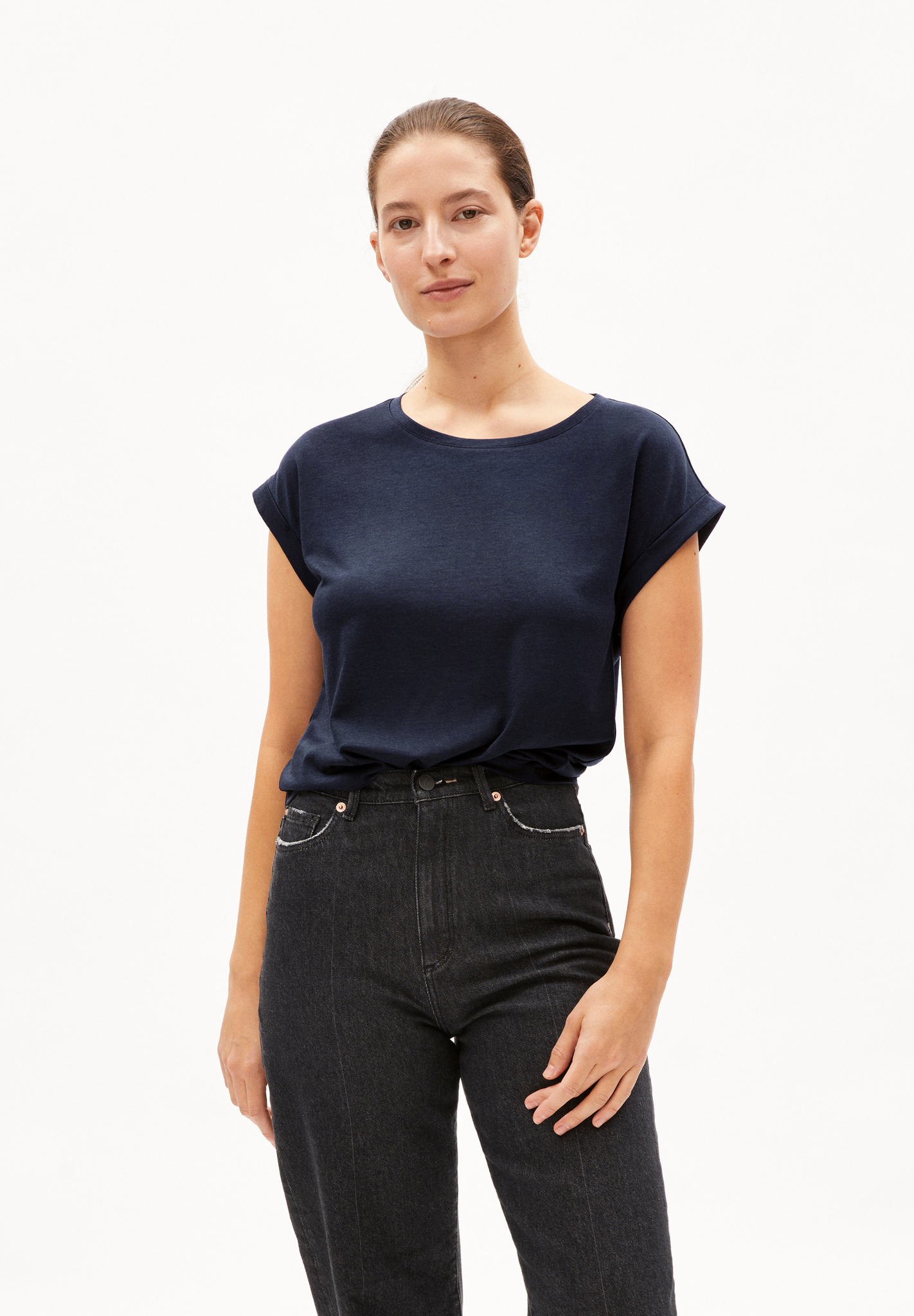 Armedangels JILAANA T-Shirt Loose Fit aus TENCEL™ Lyocell Mix in night sky Armedangels JILAANA T-Shirt Loose Fit aus TENCEL™ Lyocell Mix in night sky