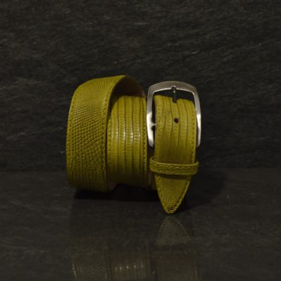 Ralph Gladen Lizard Gürtel Breite 4,0cm in hellgrün / Eidechse