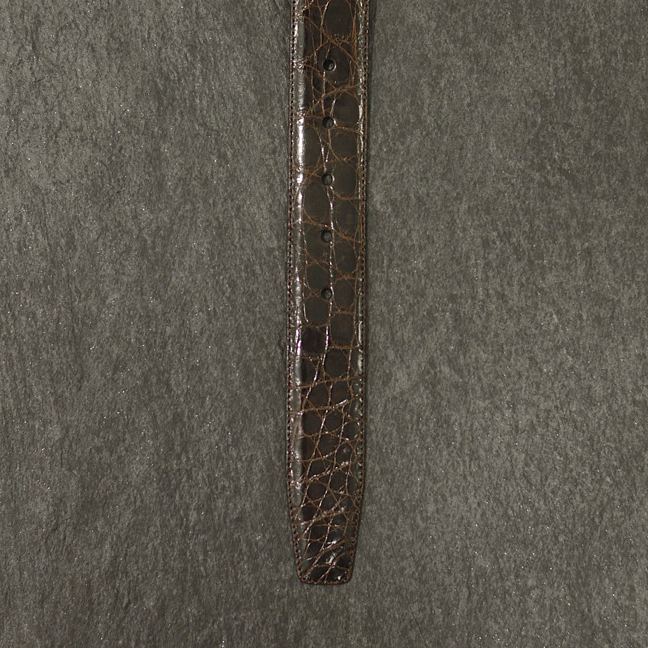 Possum Krokodilleder-Gürtel Crocodile Breite 3,5 cm braun
