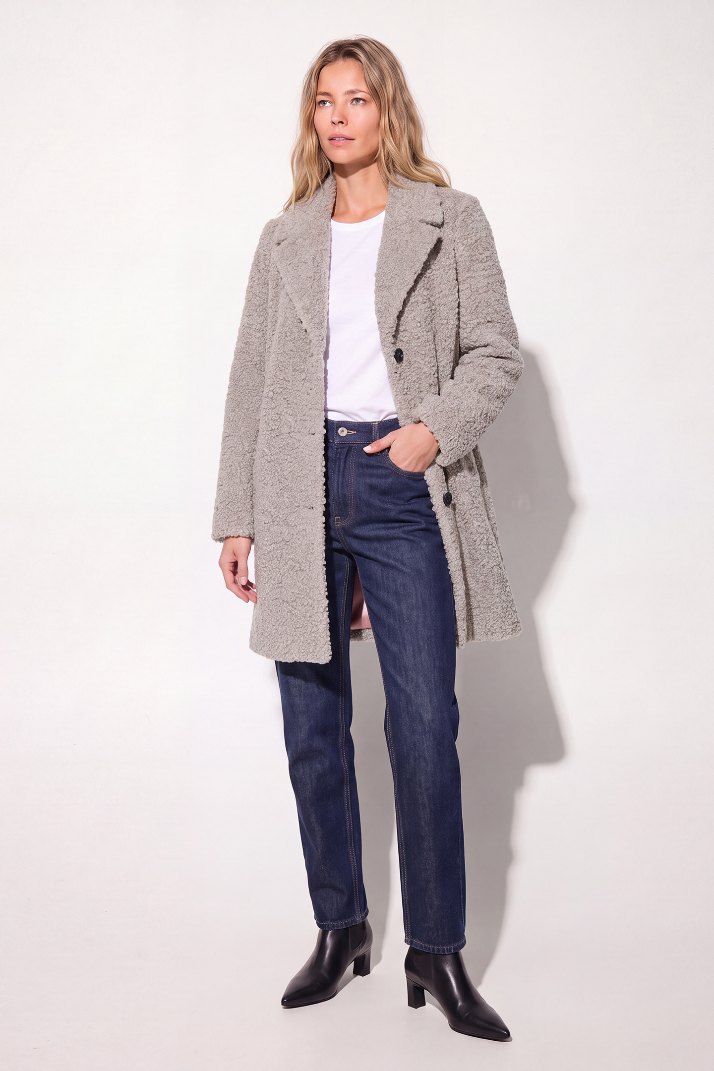 RockandBlue Mantel Diddi Coat in grau / Kunstfell