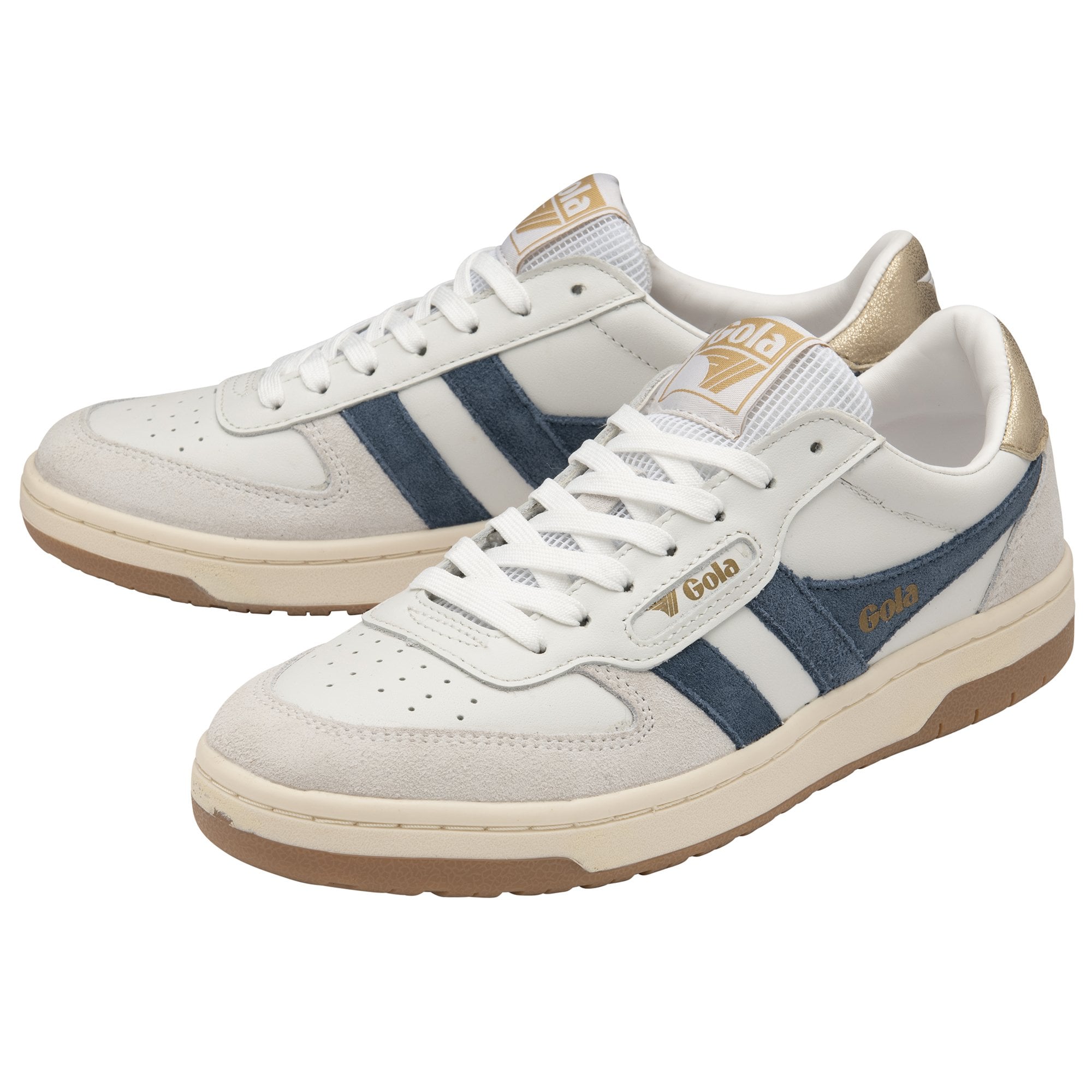  Gola Classics Women's Hawk Trainers White/Ink/Gold