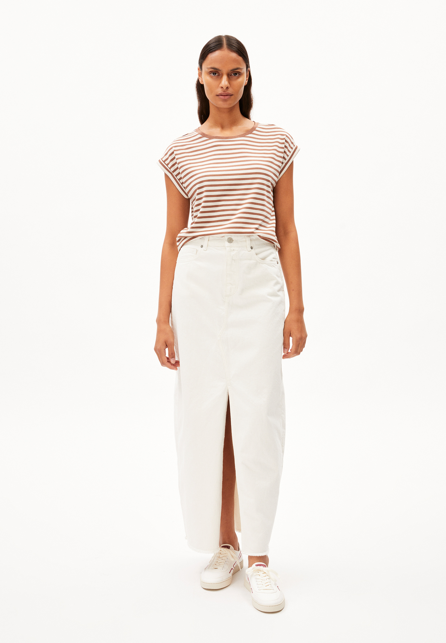 Armedangels JILAANA STRIPES T-Shirt Loose Fit aus TENCEL™ Lyocell Mix in nutshell - oatmilk Armedangels JILAANA STRIPES T-Shirt Loose Fit aus TENCEL™ Lyocell Mix in nutshell - oatmilk