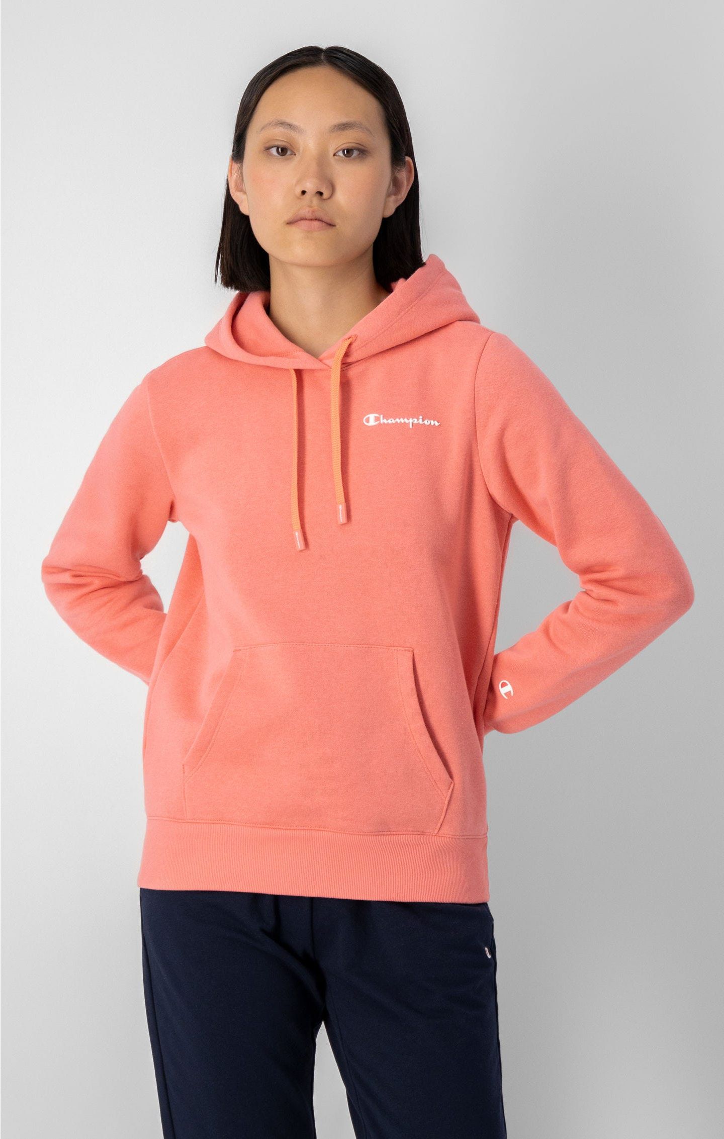 Champion Legacy Kapuzenpullover aus Baumwollfleece und kleinem Logo-Schriftzug 