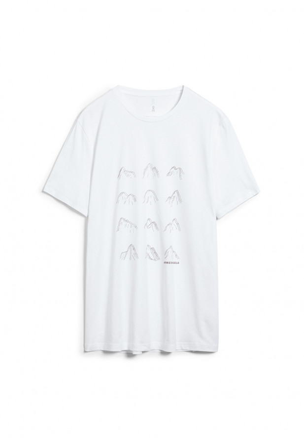 Armedangels JAAMES MANY MOUNTAINS T-Shirt aus 100% Bio-Baumwolle weiss Armedangels JAAMES MANY MOUNTAINS T-Shirt aus 100% Bio-Baumwolle weiss