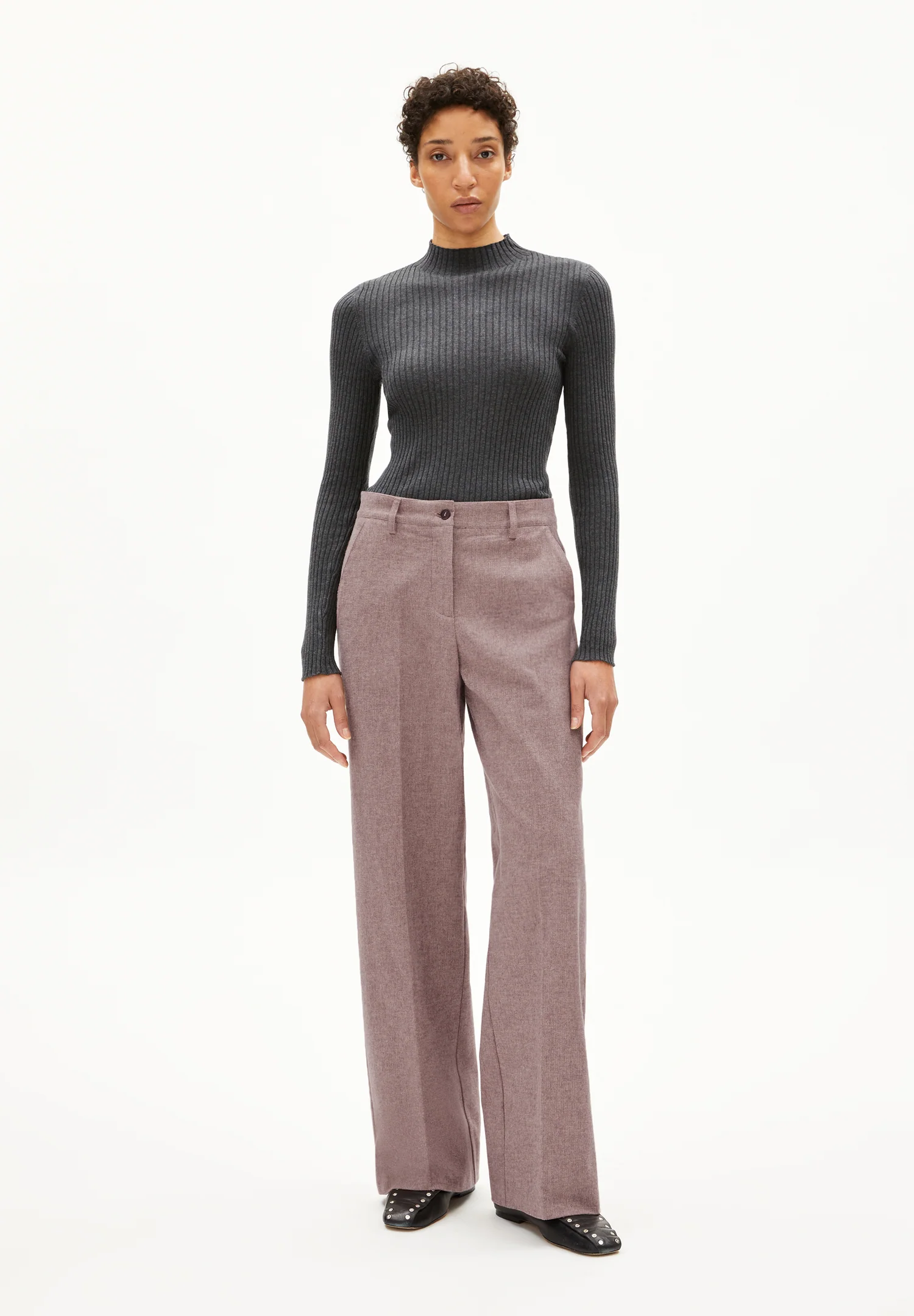 Armedangels LEANDRAA HANDAAS Webhose aus Bio-Baumwoll Mix in pure-tinted navy