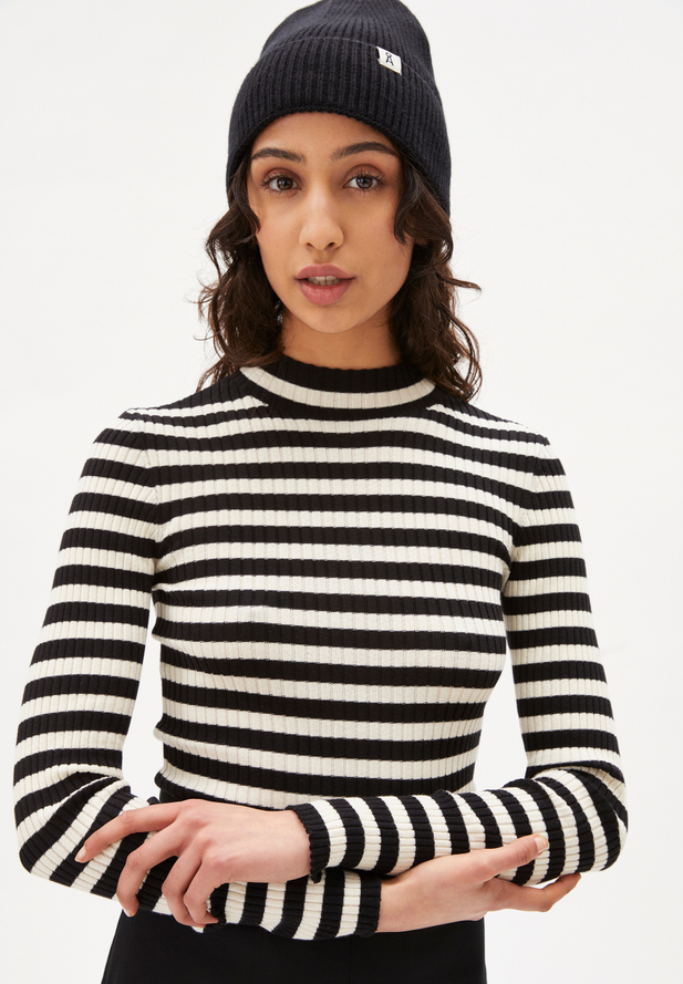Armedangels  ALAANI STRIPED Pullover aus Bio-Baumwolle in black-oatmikl