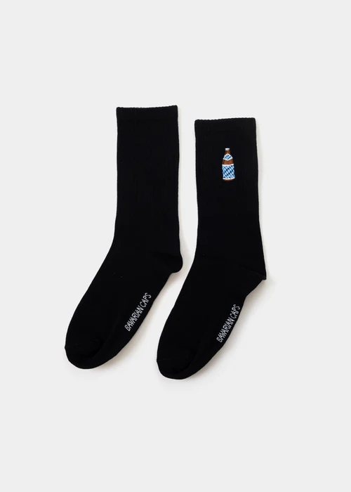 Bavarian Caps - A132-2 Sportsocken "Bayerisch Hell" - schwarz / Bier 41-46