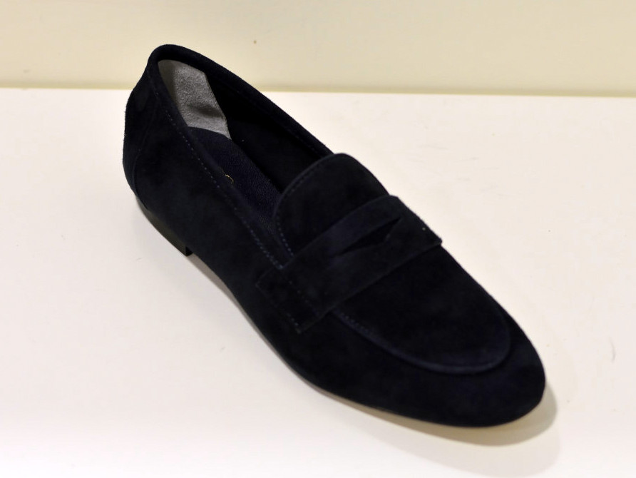 Gianluca Pisati Moccasins / Loafer Adele aus feinstem Wildleder (Gamsleder) in blau