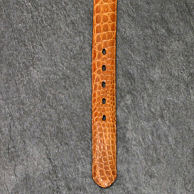 Fausto Colato Krokodilleder-Gürtel Flanke Breite 3,5cm cognac diamant