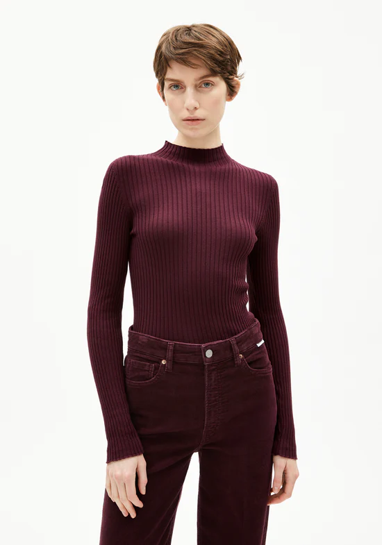 Armedangels ALAANIA KNIT SWEATER Pullover Slim Fit aus Bio-Baumwolle in dark cranberry Armedangels ALAANIA KNIT SWEATER Pullover Slim Fit aus Bio-Baumwolle in dark cranberry