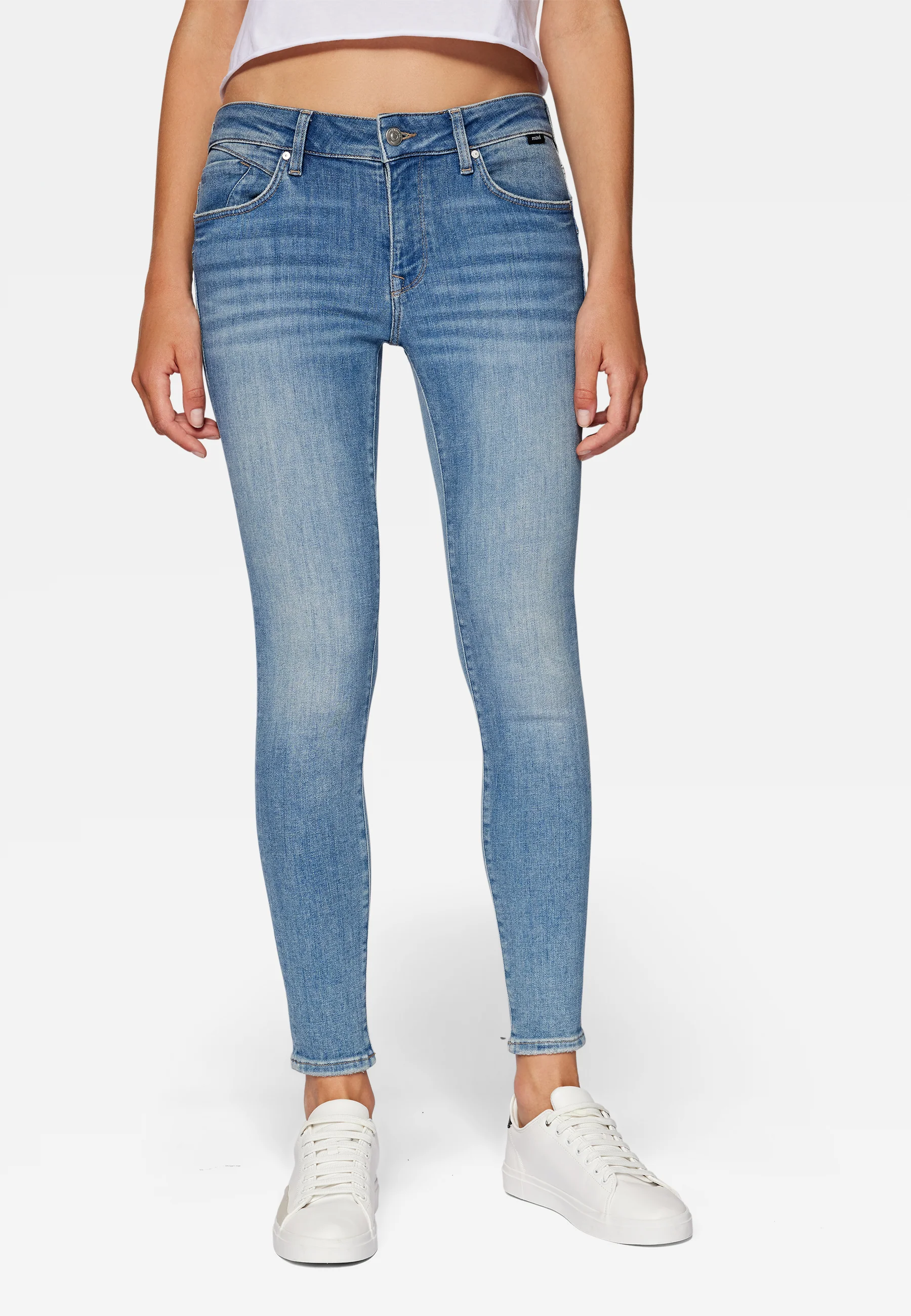 Mavi ADRIANA | Mid-Rise, Super Skinny in Ocean Blue Glam 