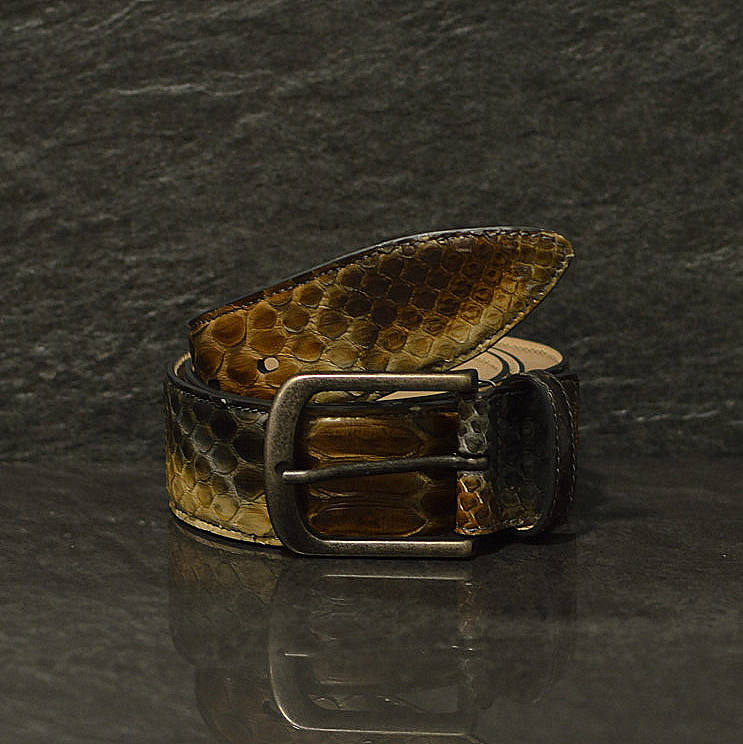 Ralph Gladen Schlangenleder-Gürtel Python Sonderbreite 4,5cm weichen Übergängen