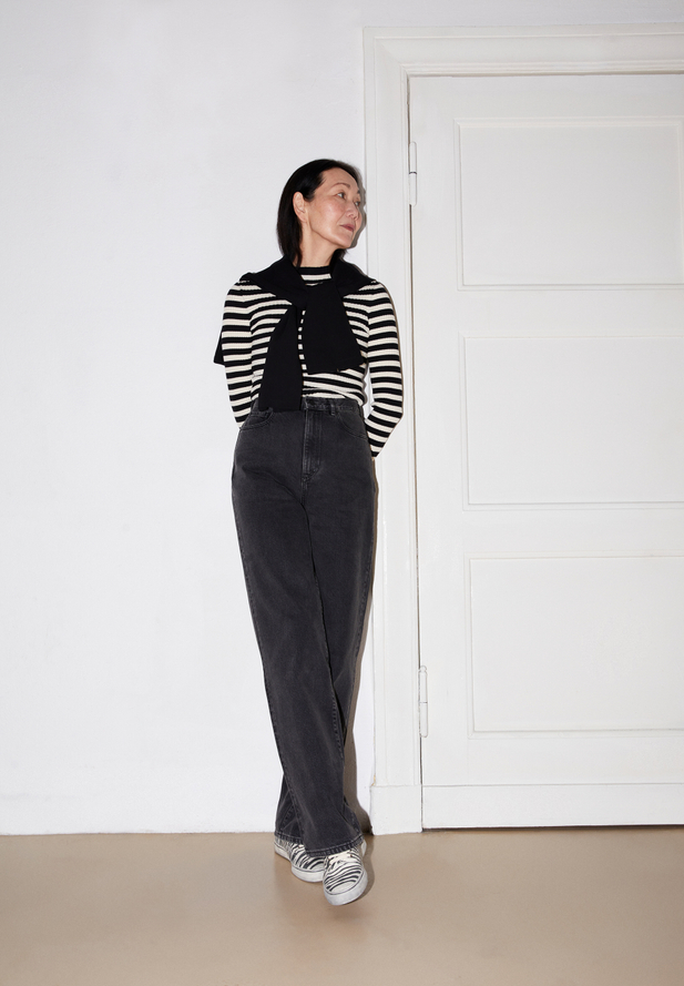 Armedangels ALAANIA STRIPED Pullover aus Bio-Baumwolle in black-oatmikl Armedangels ALAANIA STRIPED Pullover aus Bio-Baumwolle in black-oatmikl