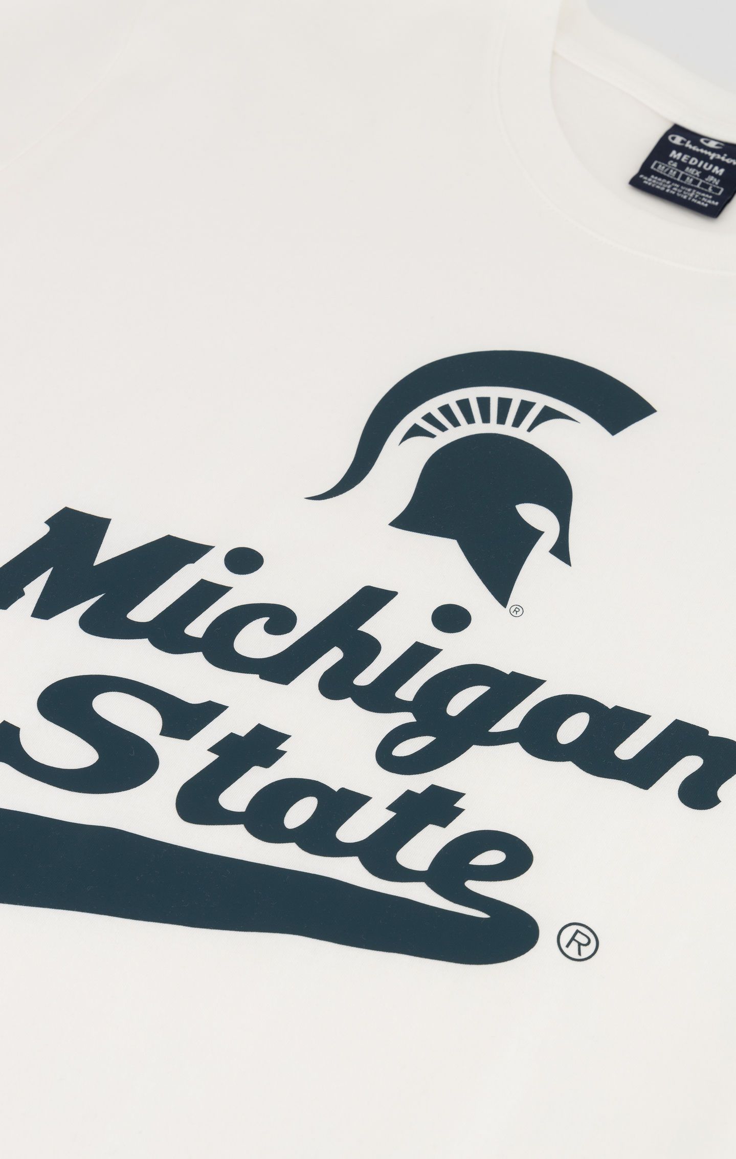 Champion Baumwoll-T-Shirt mit Logo im College-Stil Michigan State Champion Baumwoll-T-Shirt mit Logo im College-Stil Michigan State