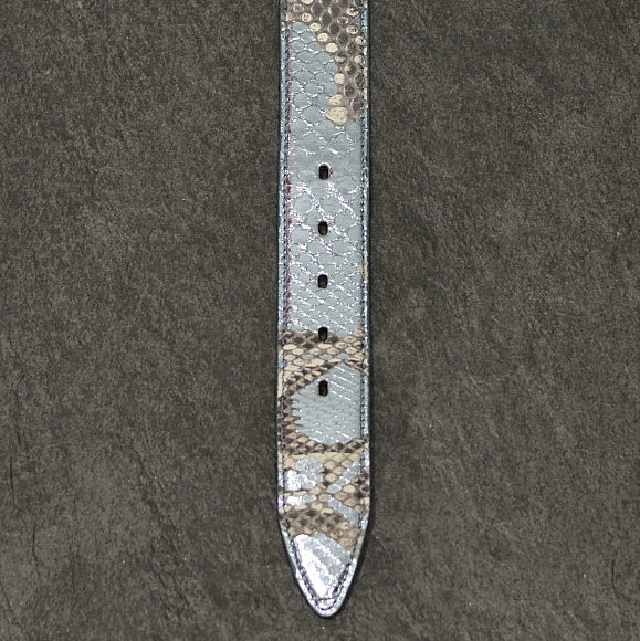 Ralph Gladen Schlangenledergürtel Python Breite 4,0cm metallicblau