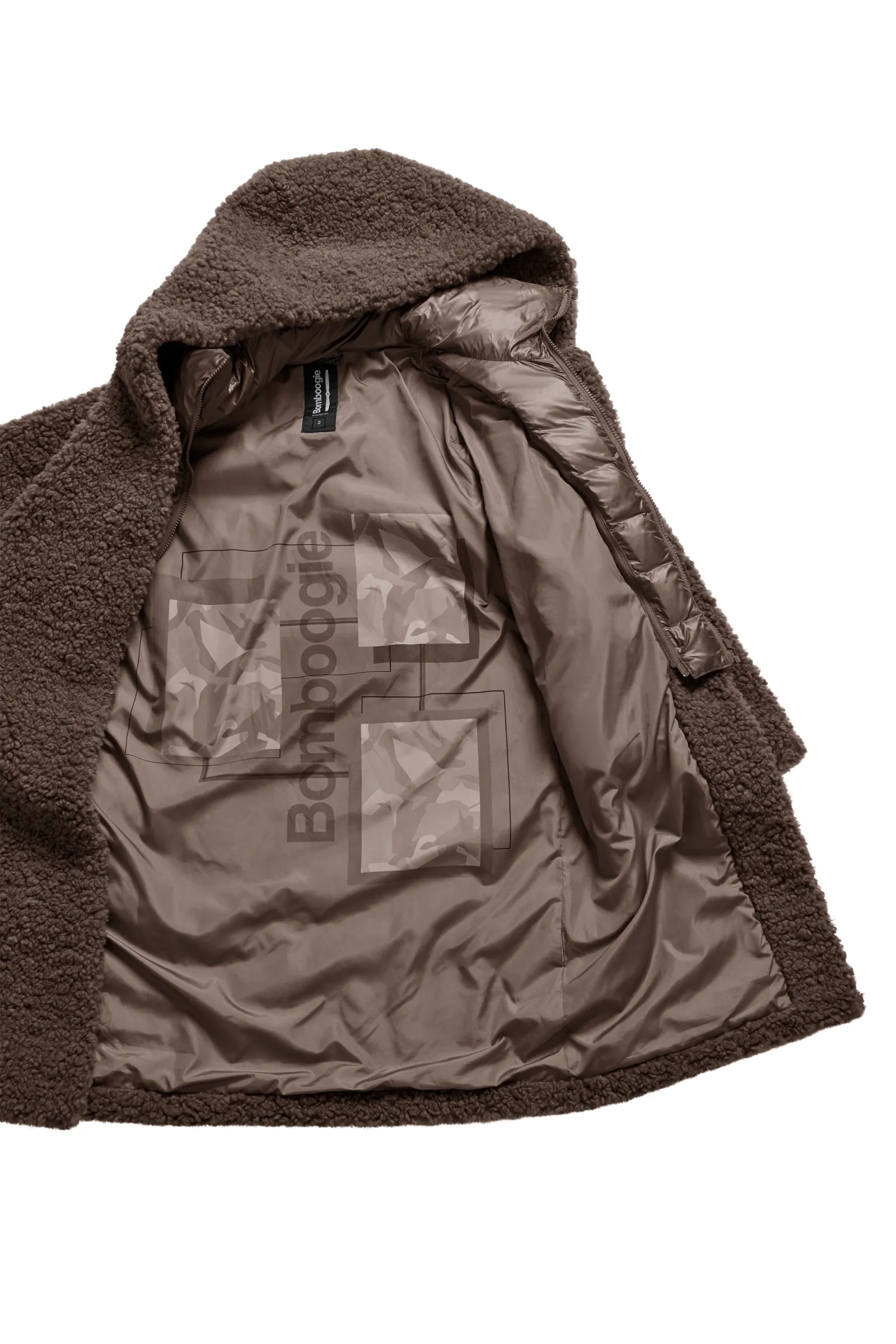 BomBoogie CW7658TSFC4 Langer Mantel aus Sherpa Fleece BomBoogie CW7658TSFC4 Langer Mantel aus Sherpa Fleece