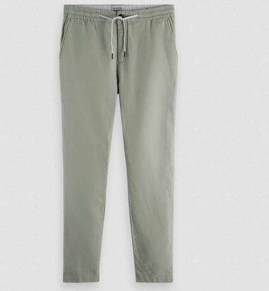 Scotch&Soda WARREN - Sommerhose aus Baumwolle / Leinen Regular Straight Fit in army