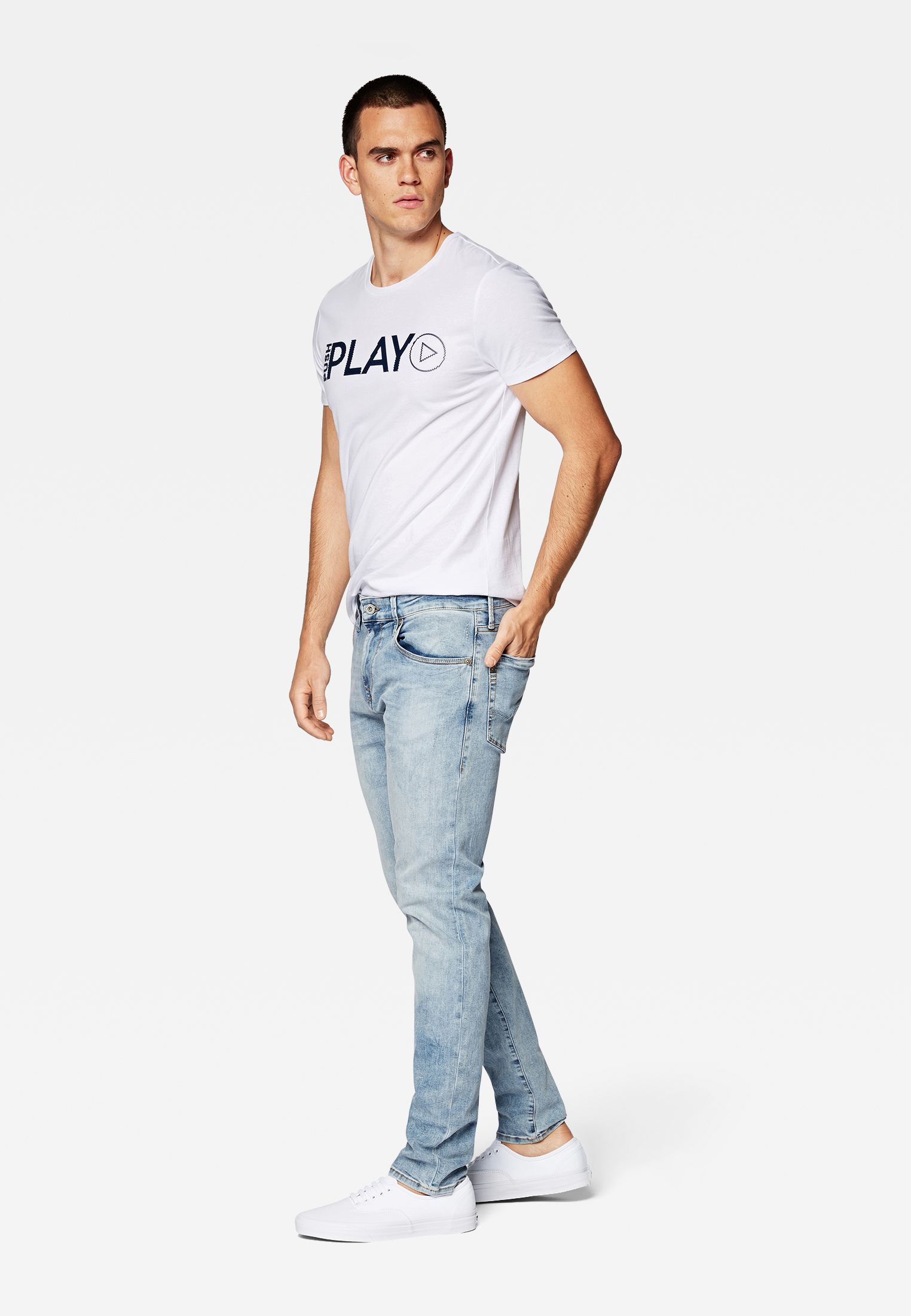 Mavi  James super skinny Jeans mit  niedriegen Leibhöhe Blau Bleched