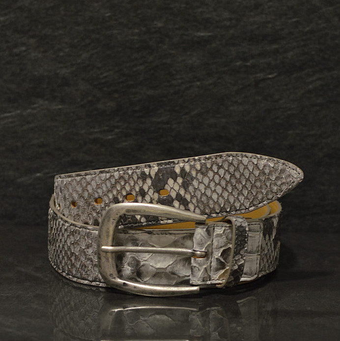 Ralph Gladen Pythonleder Gürtel Schlangenleder Sonderbreite 4,5cm in Python roccia natur