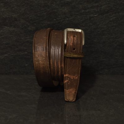 Ralph Gladen Lizard Gürtel Breite 3,0cm in altrosa / braun Eidechsenleder
