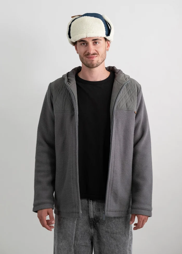 Bavarian Caps - HS90-1 Stepp Strickjacke "Michl" - dunkelgrau