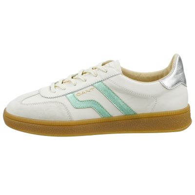 Gant Cuzima Sneaker aus Glatt- und Veloursleder in white / aqua