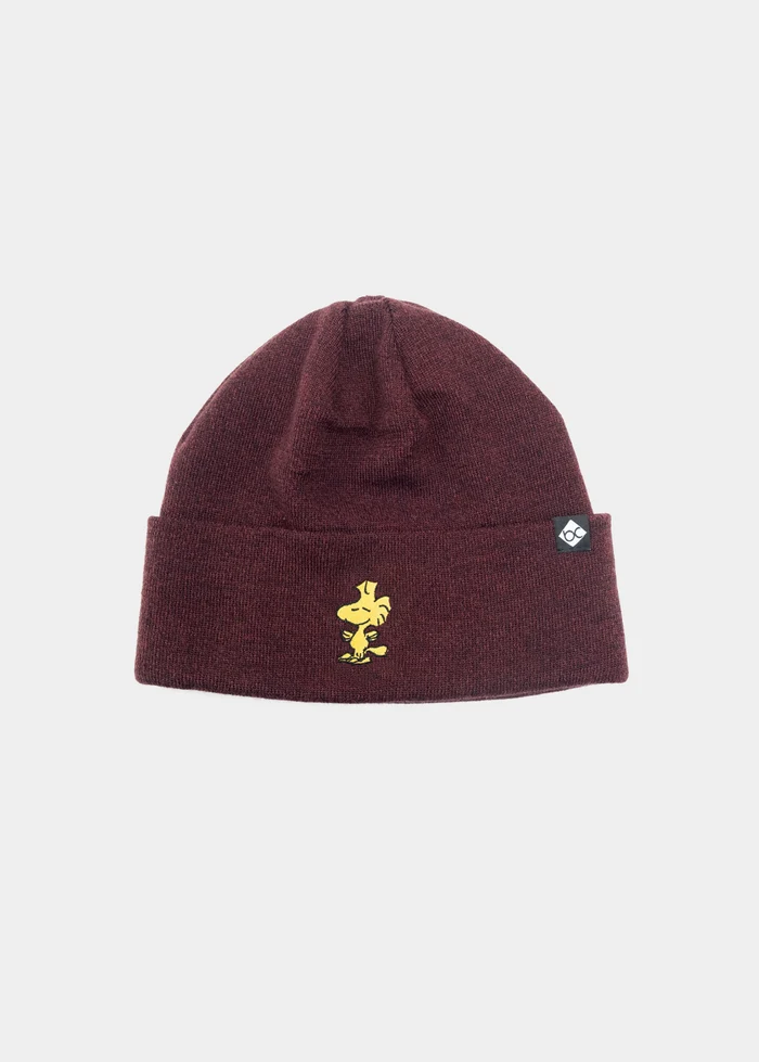Bavarian Caps - Unisex Stick-Haum "Peanuts: Woodstock" - dunkelrot / Mütze