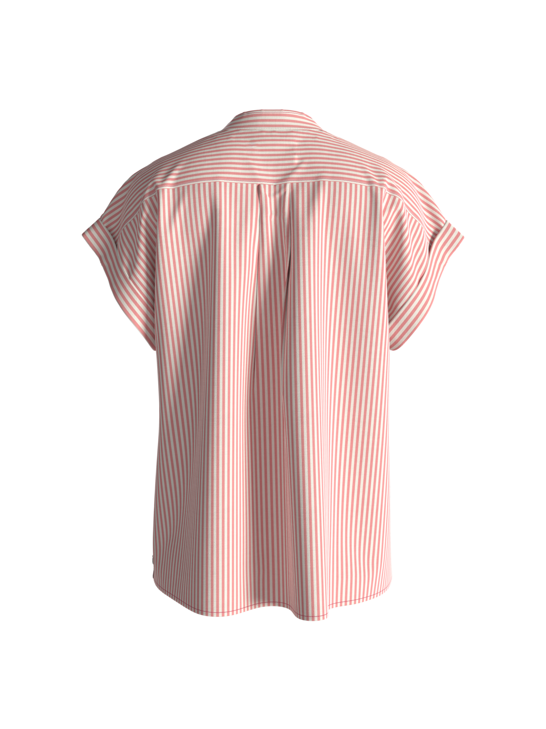 Scotch&Soda Extended shoulder roll Bluse in  Coral Stripe