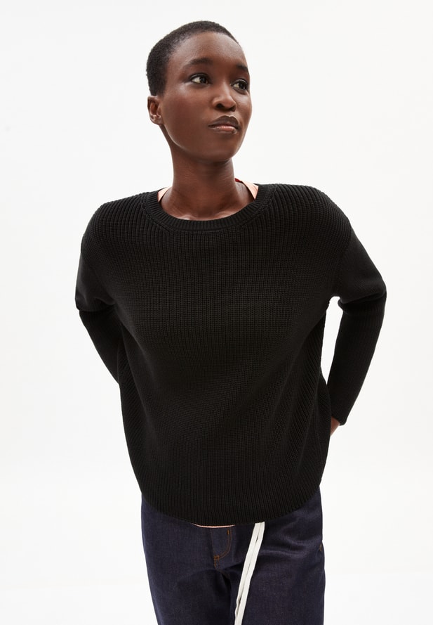 Armedangels  NURIELLAA  Strick Pullover aus Bio-Baumwolle in schwarz 