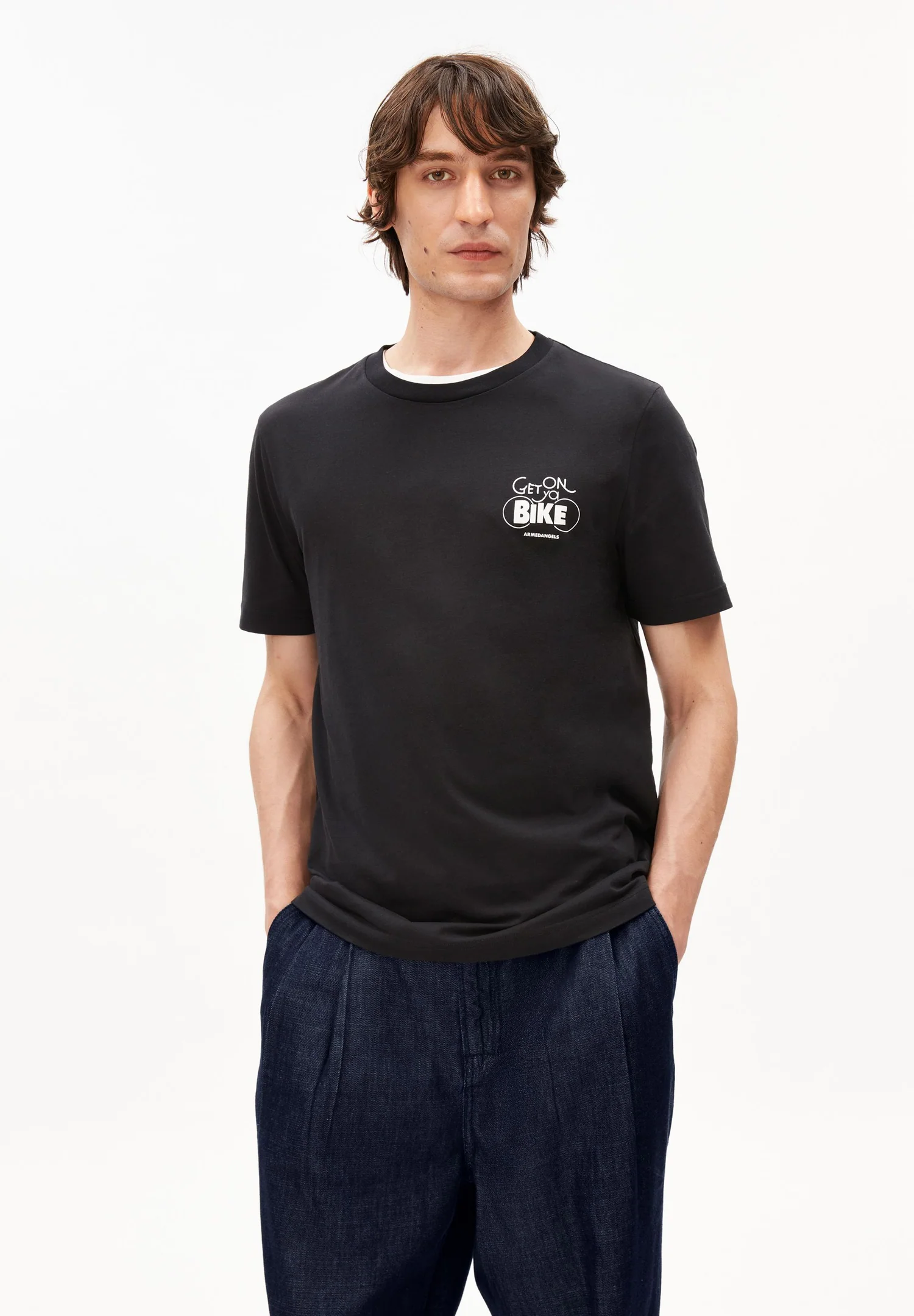 Armedangels JAAMES BIKE T-SHIRT aus 100% Bio-Baumwolle in black