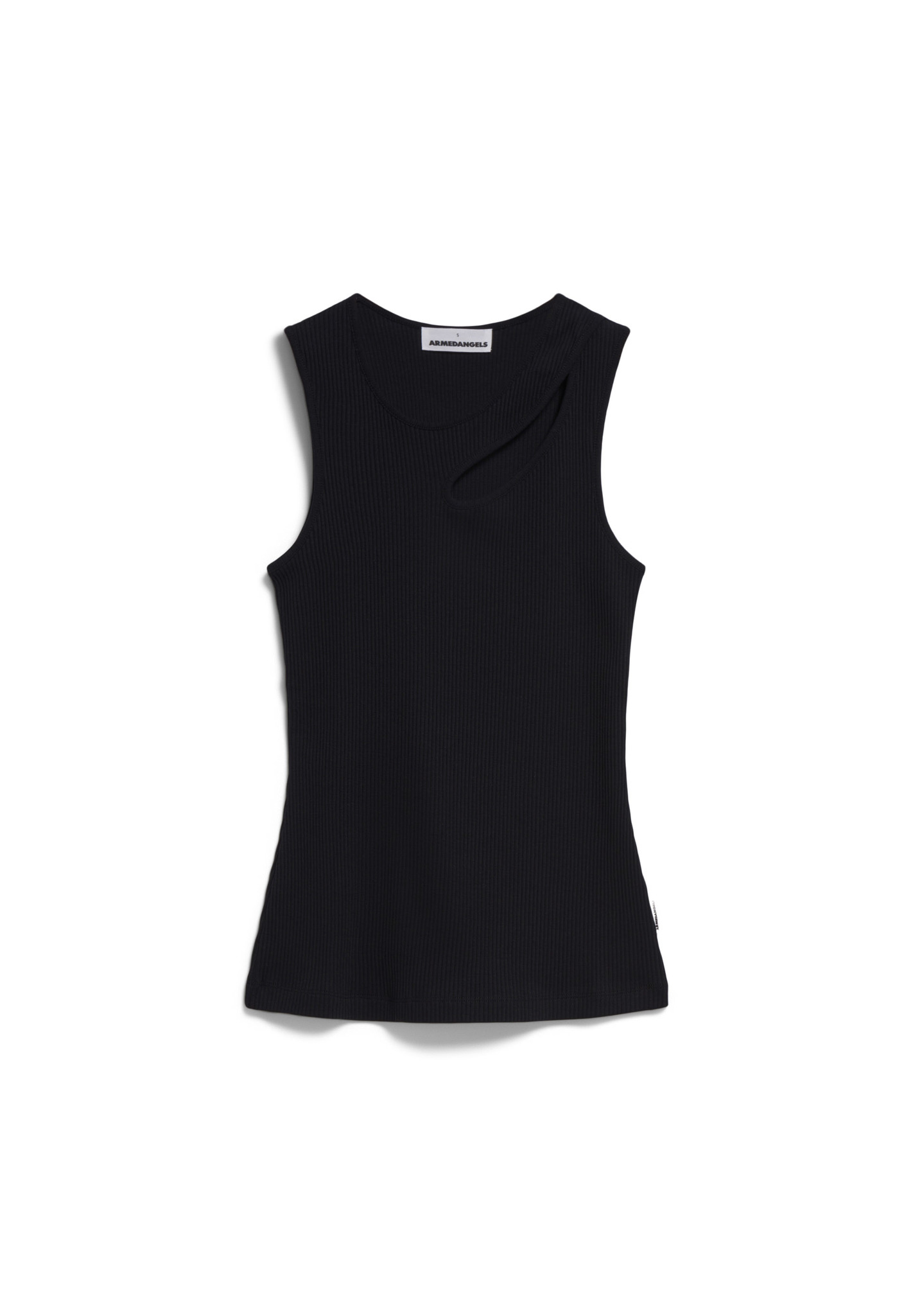 Armedangels NIKAATAA Ripp-Top Slim Fit aus Bio-Baumwoll Mix in schwarz Armedangels NIKAATAA Ripp-Top Slim Fit aus Bio-Baumwoll Mix in schwarz