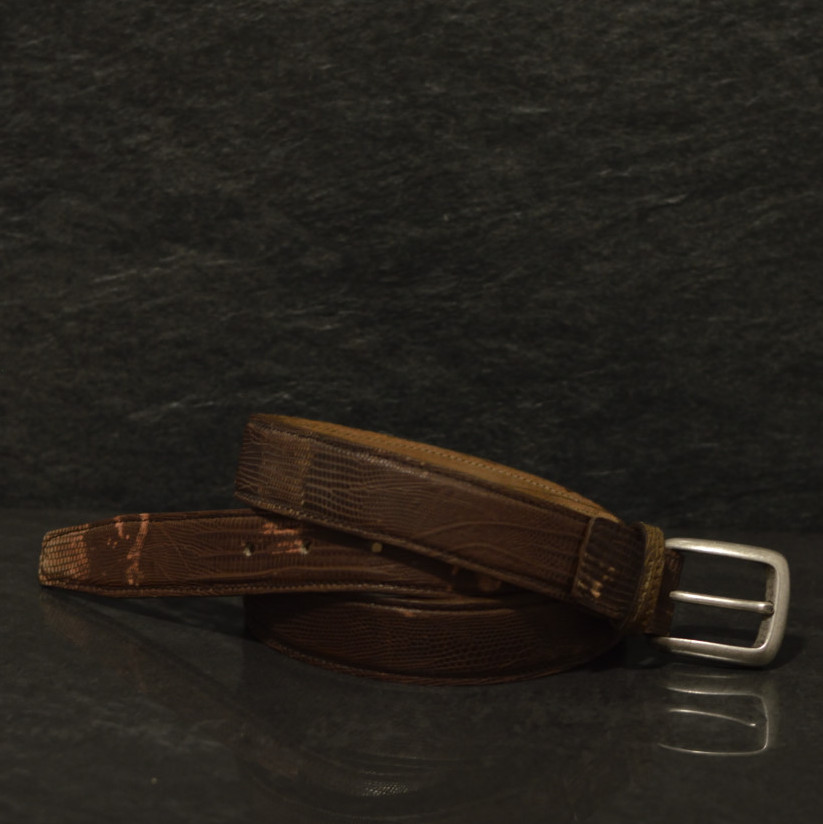 Ralph Gladen Lizard Gürtel Breite 3,0cm in altrosa / braun Eidechsenleder