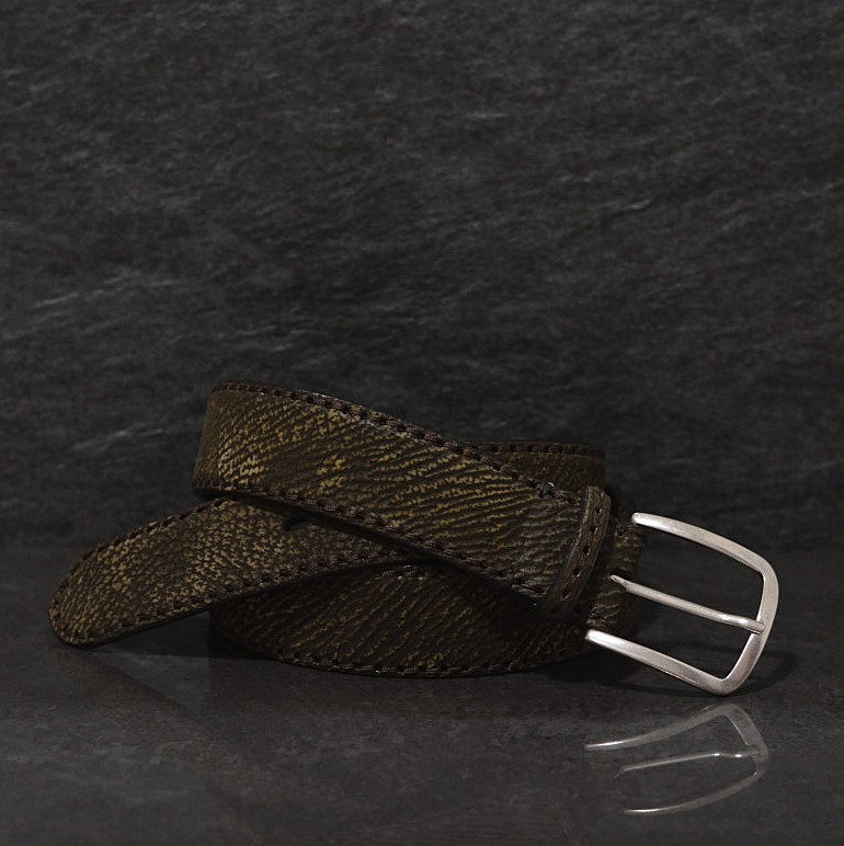 Fausto Colato Hai Leder-Gürtel Sharkbelt Breite 4,0cm naturbelassen