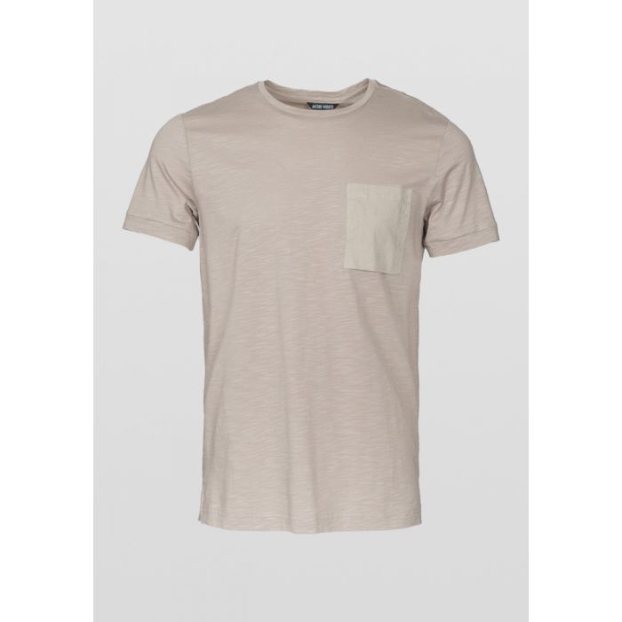 Antony Morato T-SHIRT AUS 100 % GEFLAMMTER BAUMWOLLE MIT BRUSTTASCHE