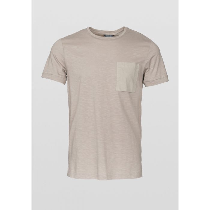 Antony Morato T-SHIRT AUS 100 % GEFLAMMTER BAUMWOLLE MIT BRUSTTASCHE