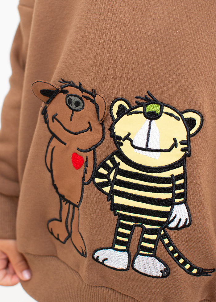Bavarian Caps - KS14-1 Hoodie Janosch Tiger&Bär - braun (Kinder)